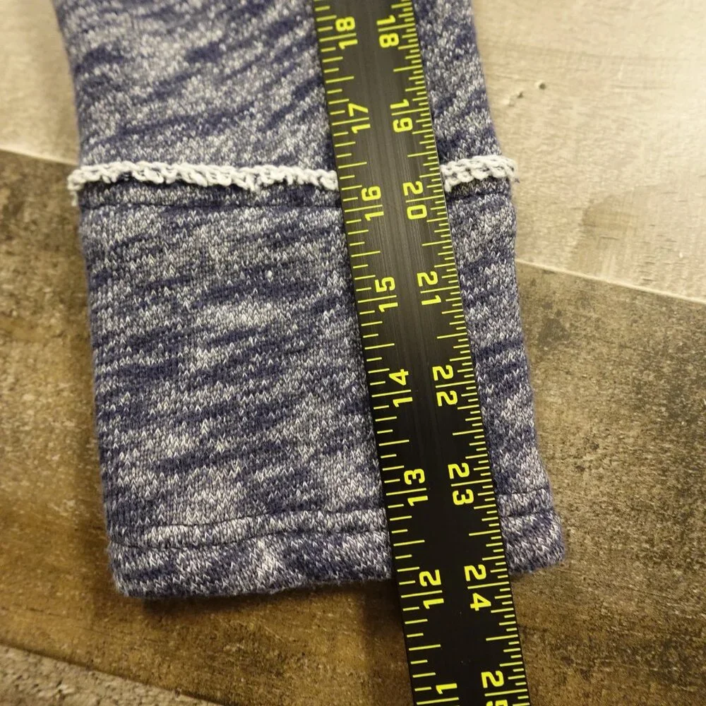 Free‎ People Denim Knit Sleeve Hoodie Jacket Women’s Medium Blue Distressed Boho - Picture 8 of 10